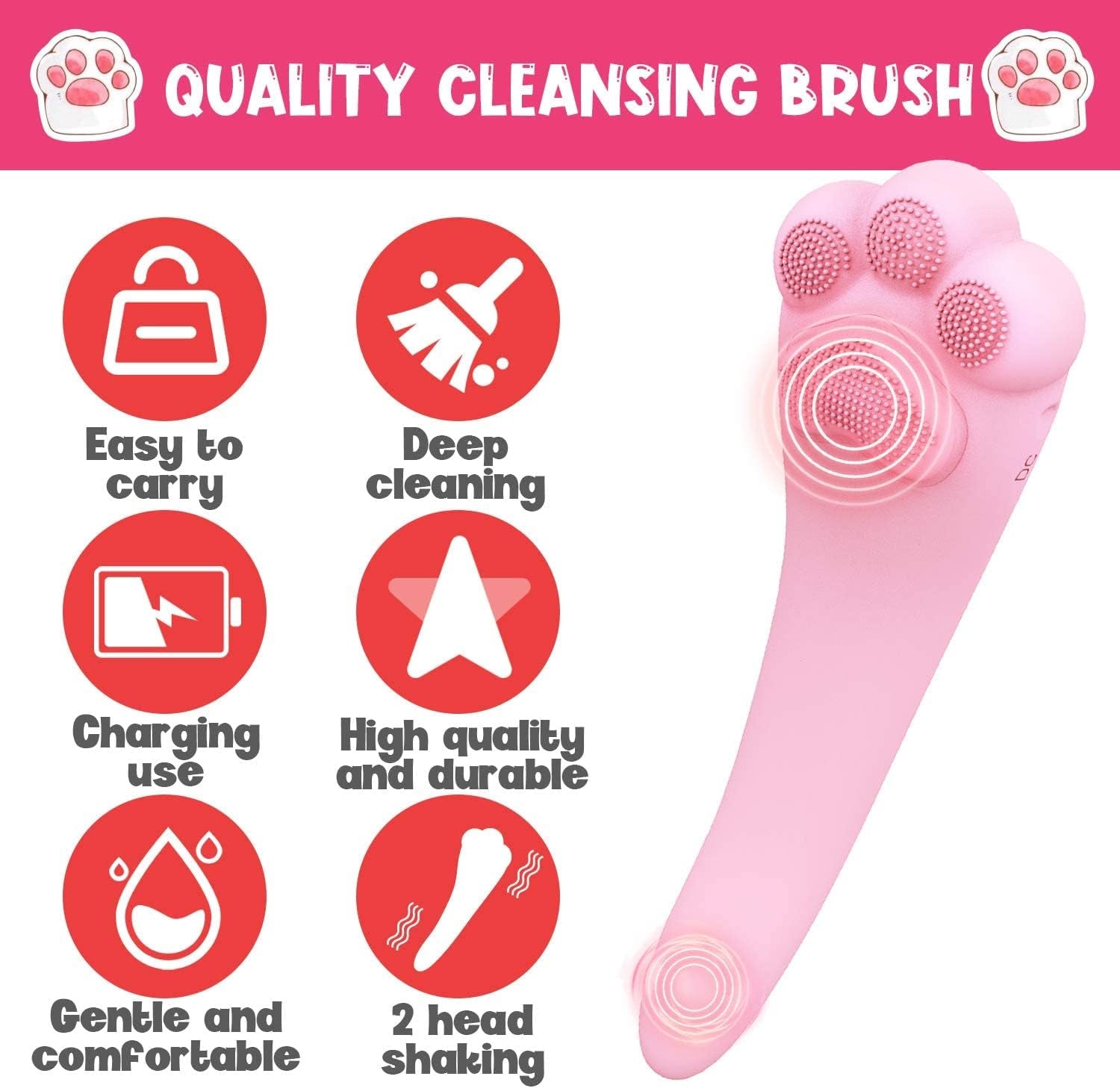 Glowprep Sonic Facial Cleansing Brush | Deep-Clean Silicone Exfoliator for Radiant Skin