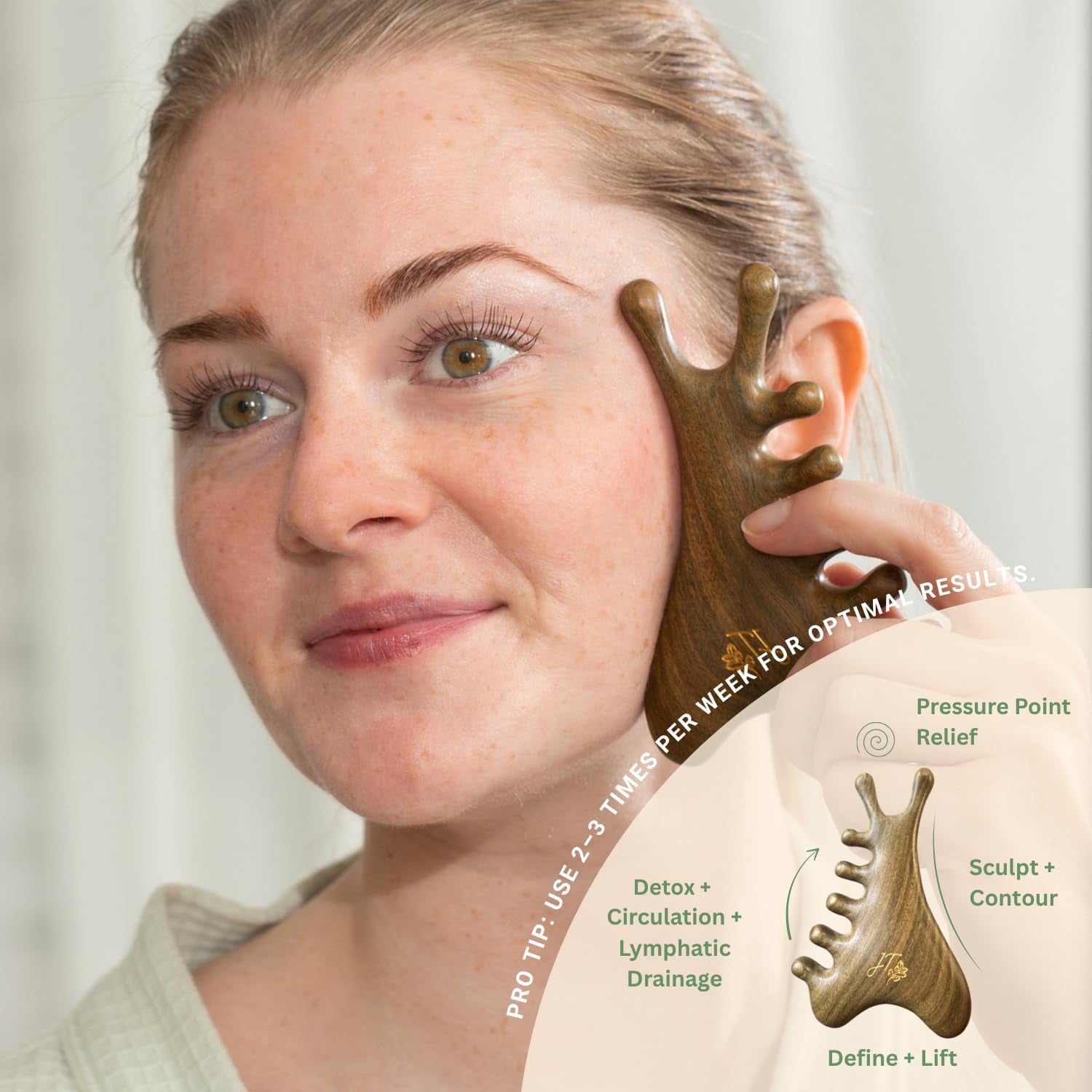 Jade Sculpt Duo — Jade Roller & Gua Sha Set | Facial Contouring & Lymphatic Drainage Tools