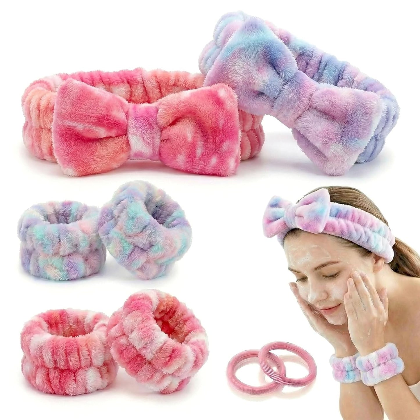Ultimate Spa Set (8 Pcs) — Headbands, Wristbands & Scrunchies | Skincare Self-Care Gift Bundle