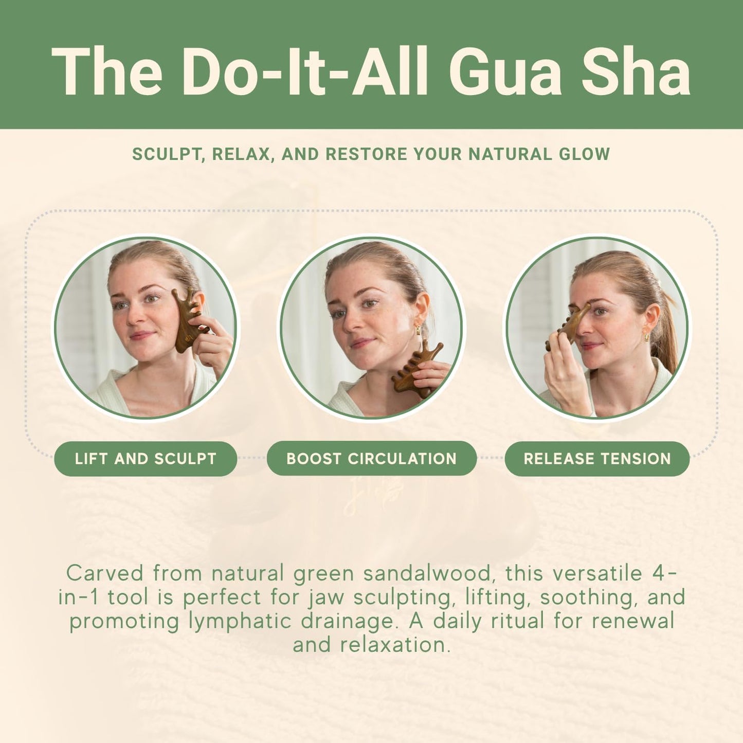 Jade Sculpt Duo — Jade Roller & Gua Sha Set | Facial Contouring & Lymphatic Drainage Tools