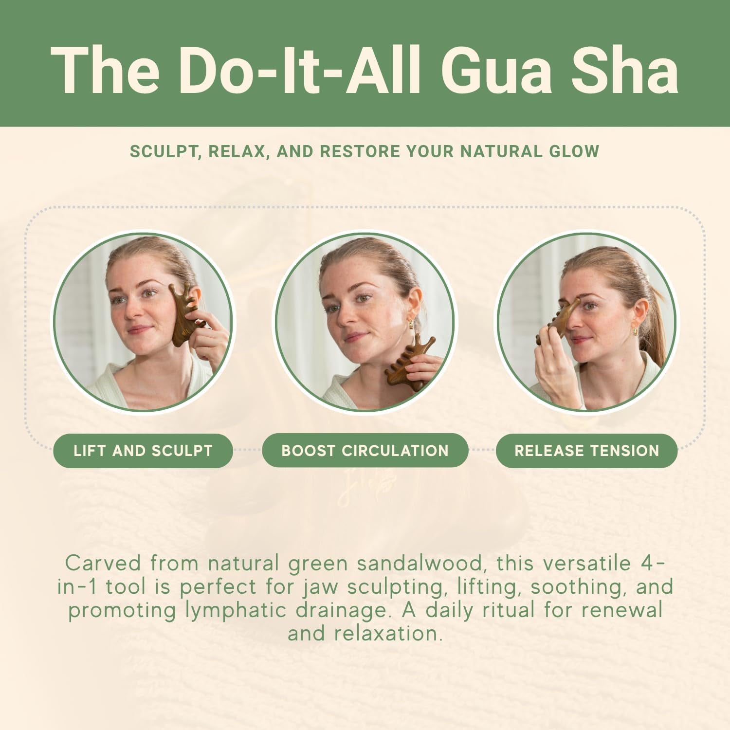 Jade Sculpt Duo — Jade Roller & Gua Sha Set | Facial Contouring & Lymphatic Drainage Tools