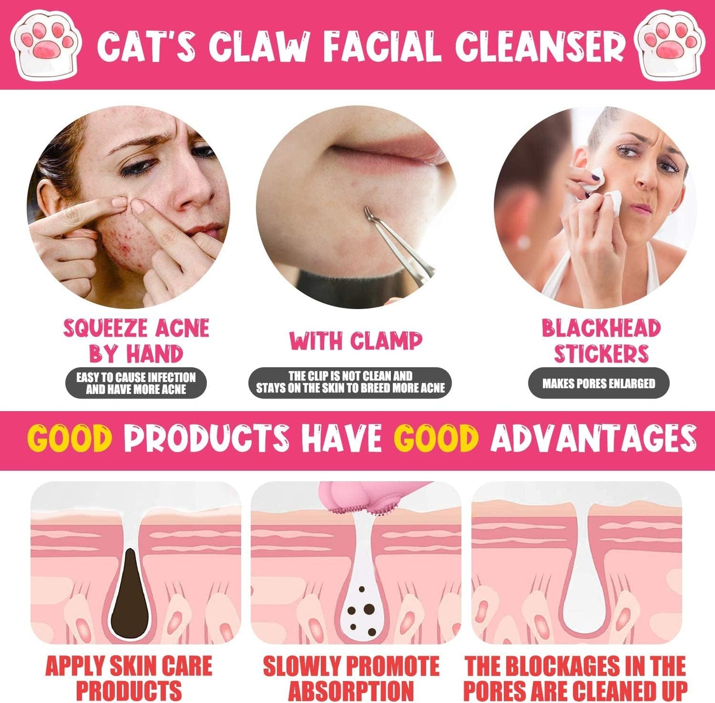 Glowprep Sonic Facial Cleansing Brush | Deep-Clean Silicone Exfoliator for Radiant Skin